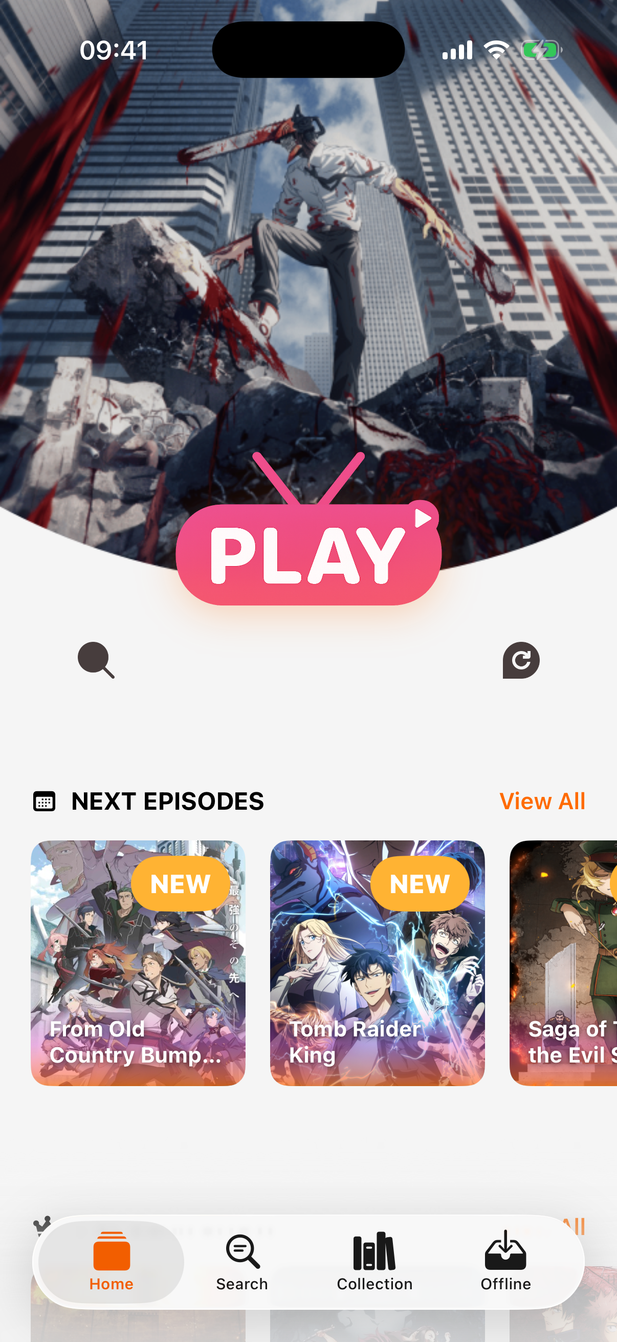 AnimeUnity dashboard screen